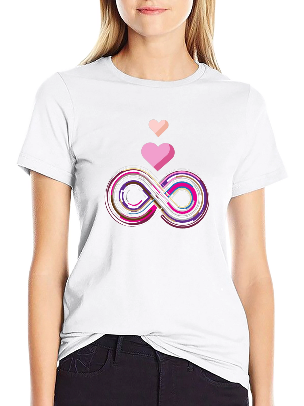 Infinity Love Graphic Tee - Stylish Black T-Shirt