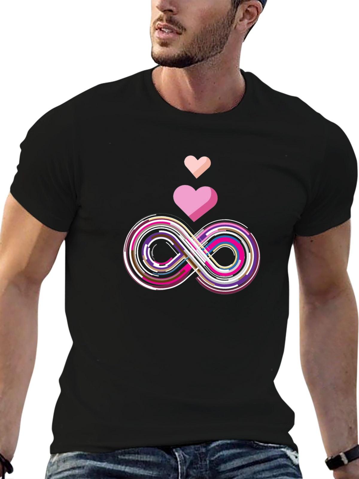 Infinity Love Graphic Tee - Stylish Black T-Shirt