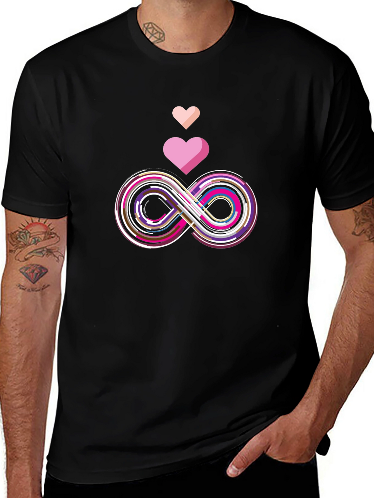 Infinity Love Graphic Tee - Stylish Black T-Shirt