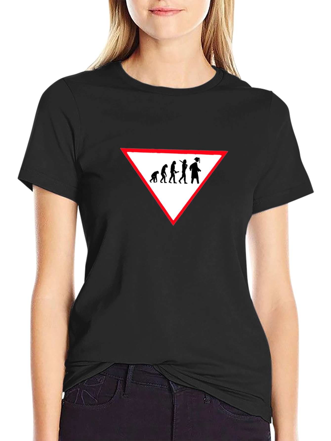 Evolution Graduation T-Shirt - Black Crew Neck