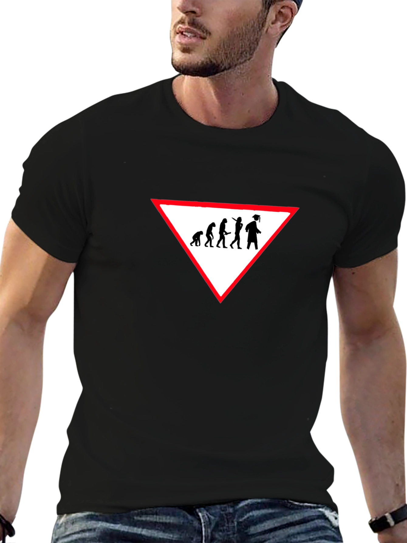 Evolution Graduation T-Shirt - Black Crew Neck