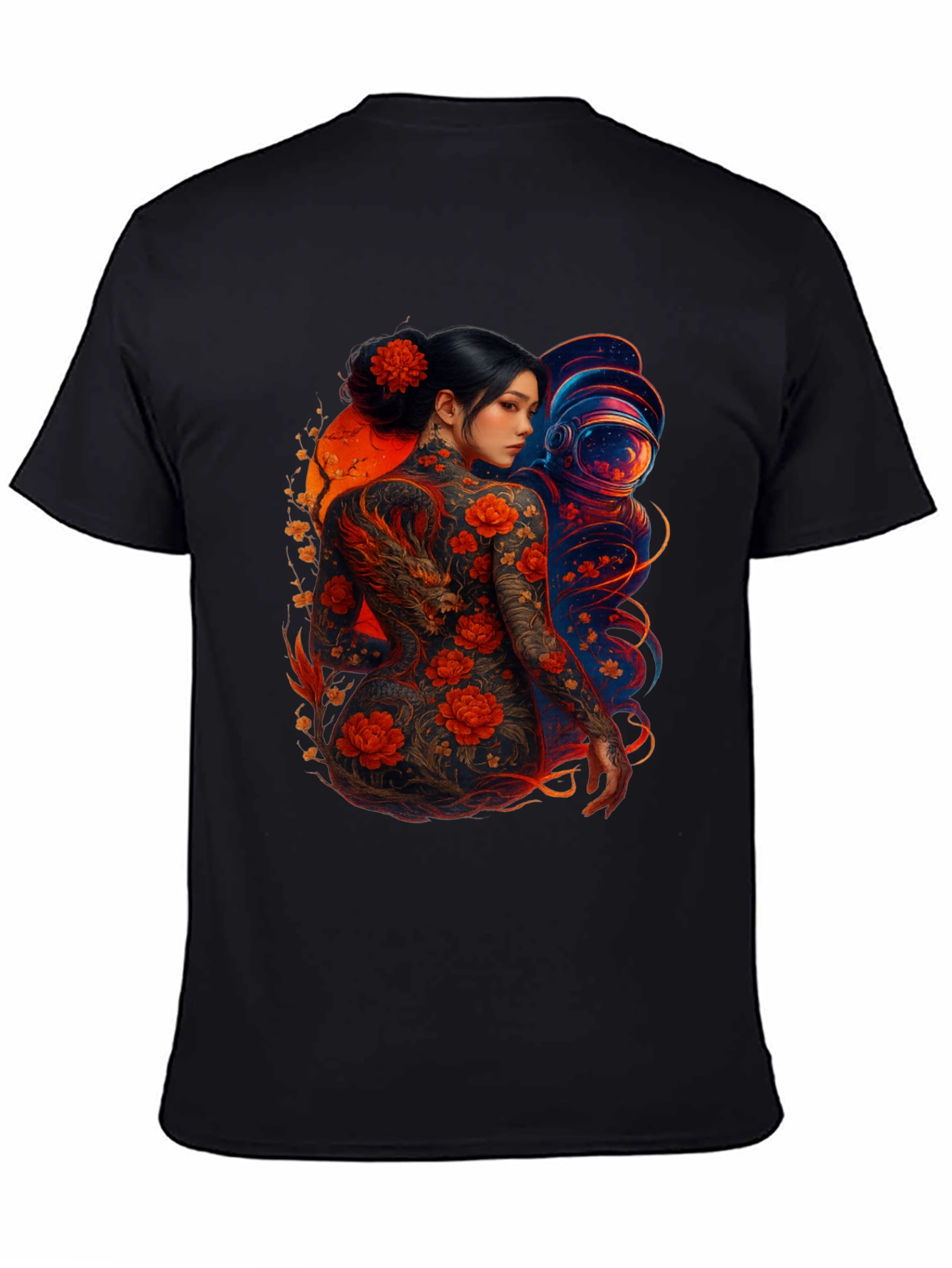 Dragon & Astronaut Graphic Tee - Stylish Print