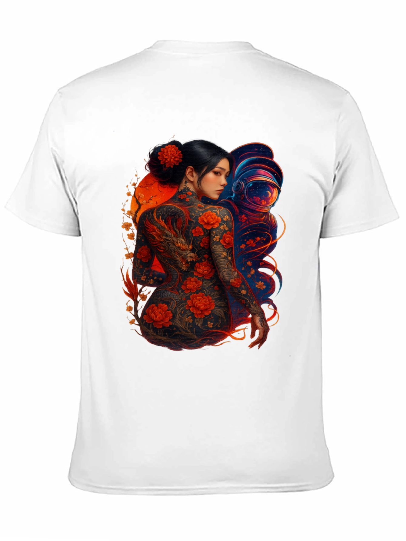 Dragon & Astronaut Graphic Tee - Stylish Print