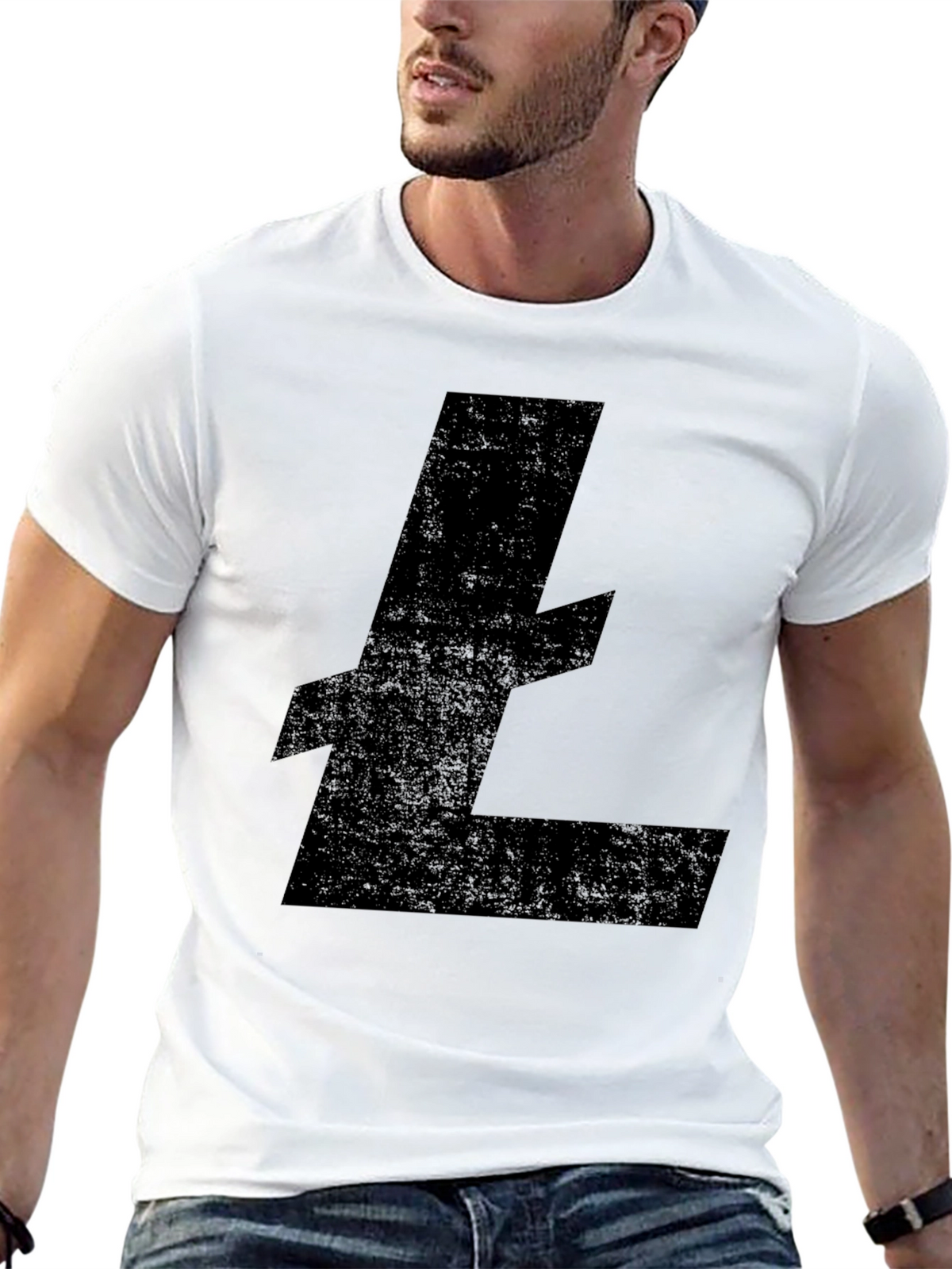 Litecoin Crypto Logo Black T-Shirt