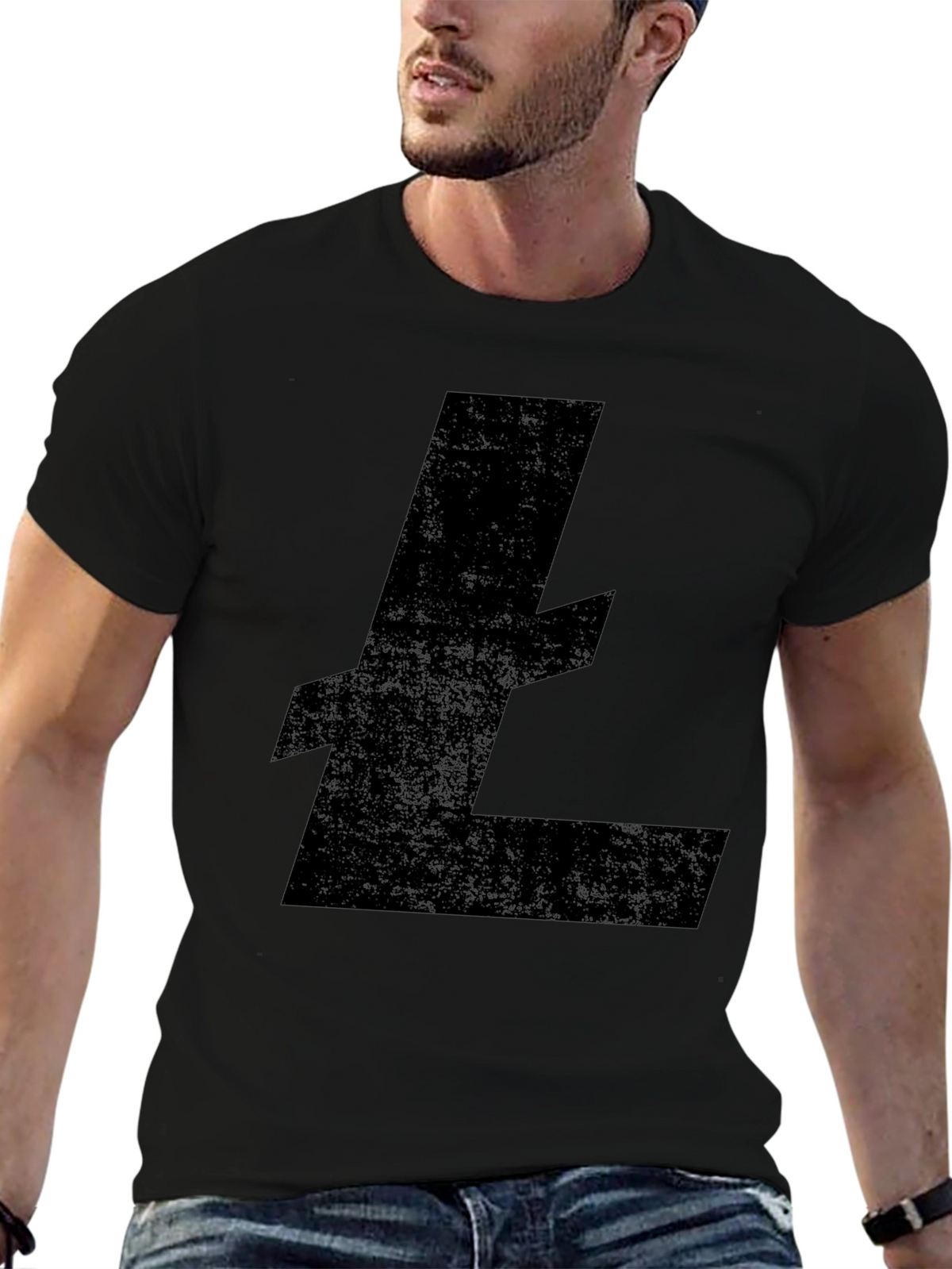 Litecoin Crypto Logo Black T-Shirt
