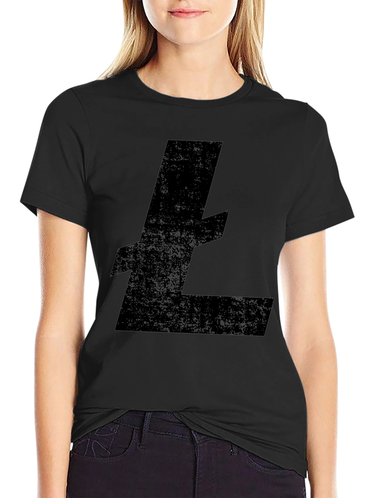Litecoin Crypto Logo Black T-Shirt