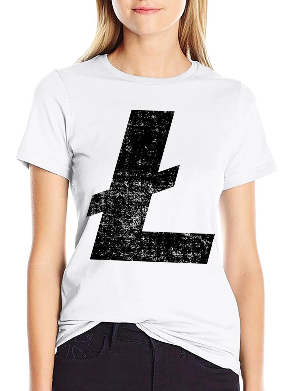 Litecoin Crypto Logo Black T-Shirt