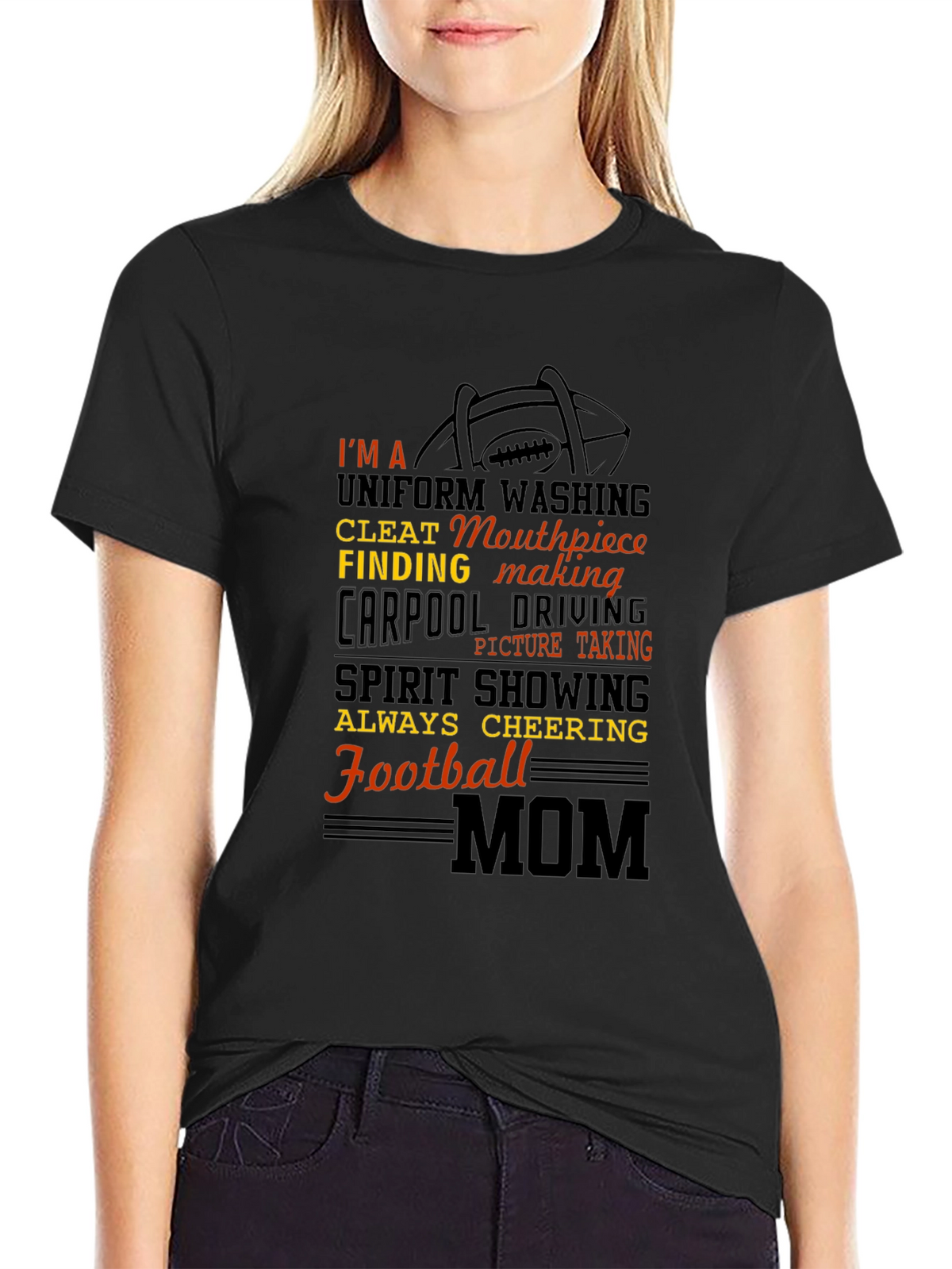 Football Mom T-Shirt: Uniform Washing Cleat Finding