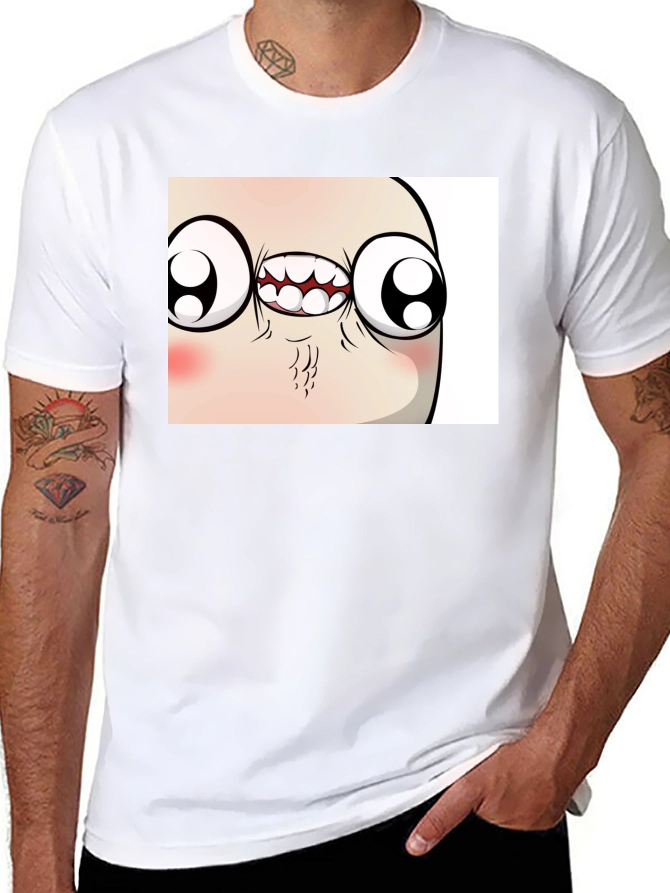 Troll Face Meme Graphic Tee - Funny Black T-Shirt