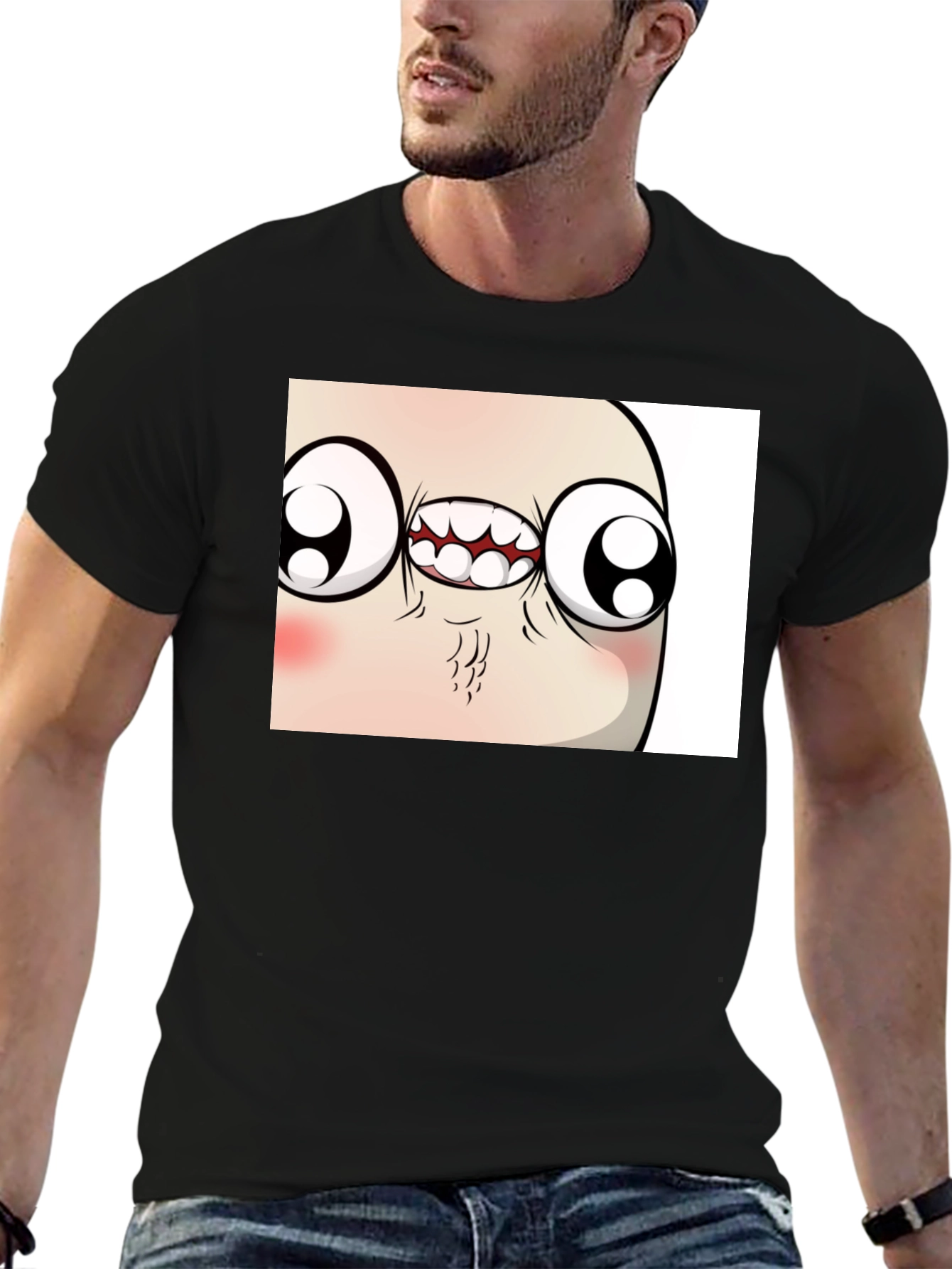 Troll Face Meme Graphic Tee - Funny Black T-Shirt