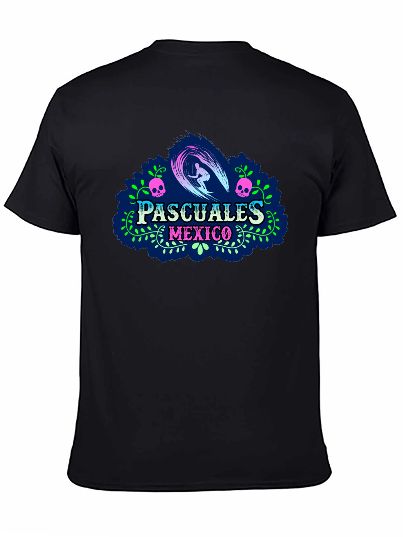 Pascuales Mexico Surfing Skull T-Shirt