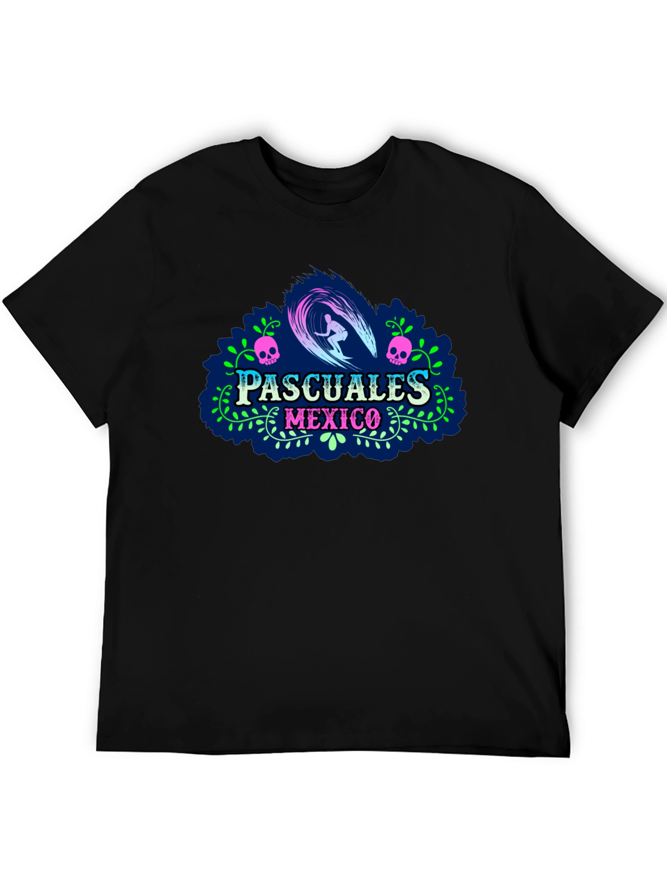 Pascuales Mexico Surfing Skull T-Shirt