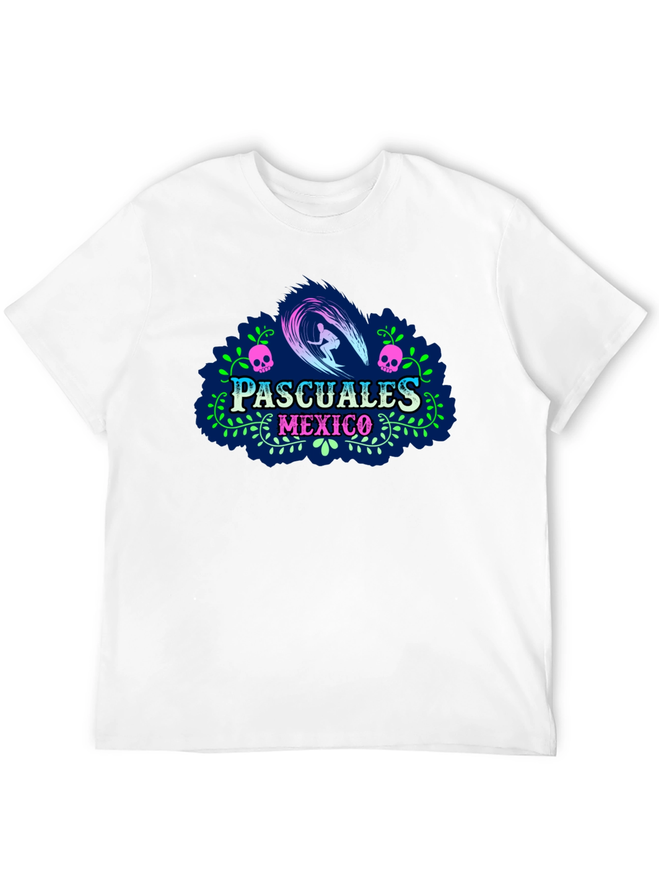 Pascuales Mexico Surfing Skull T-Shirt