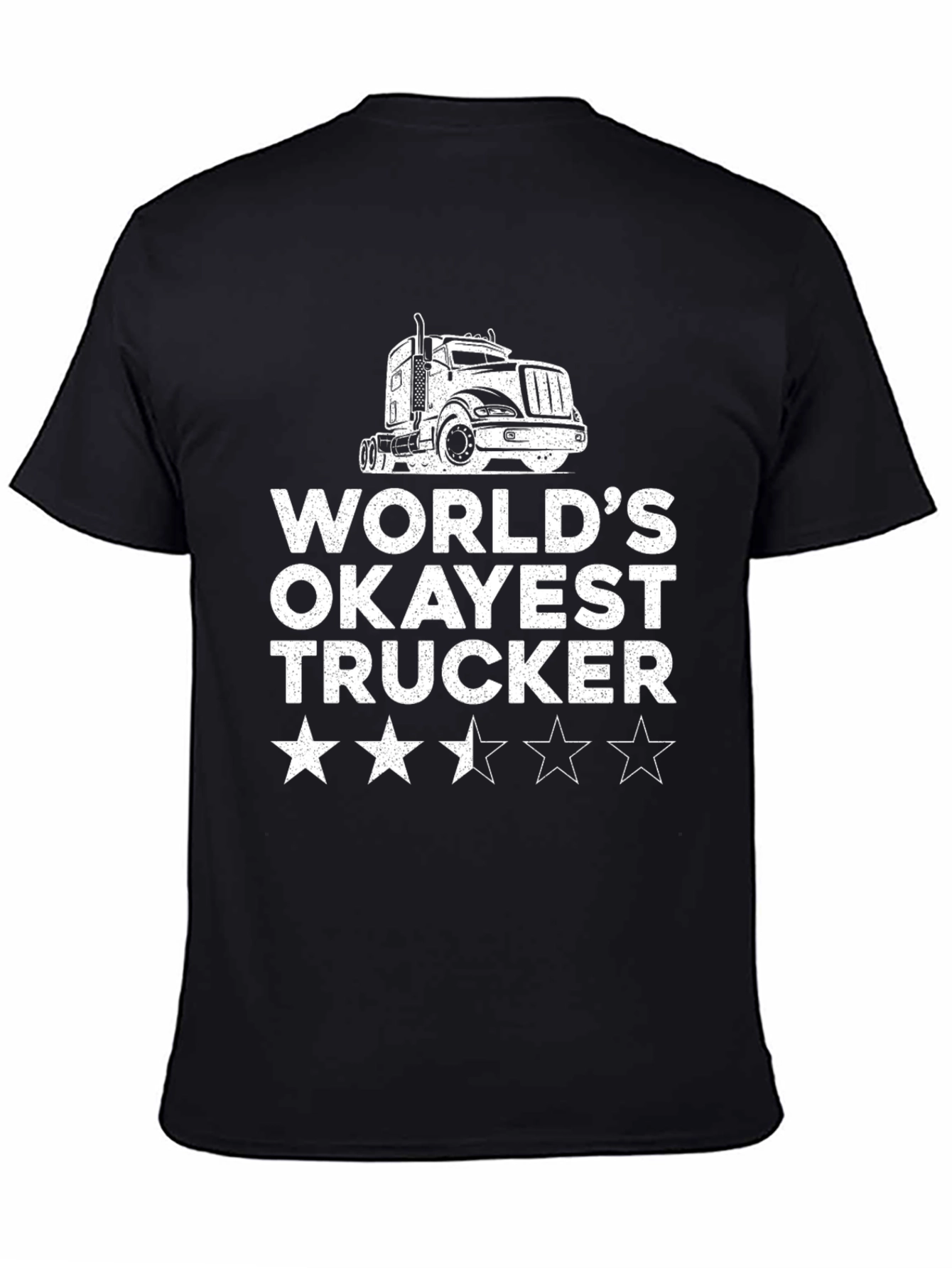 Worlds Okayest Trucker Black T-Shirt