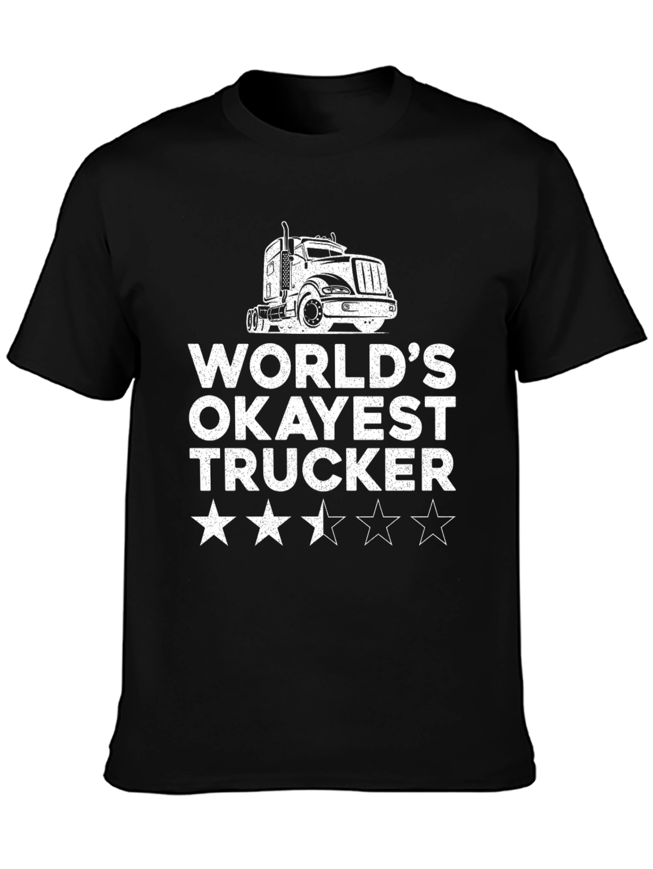 Worlds Okayest Trucker Black T-Shirt