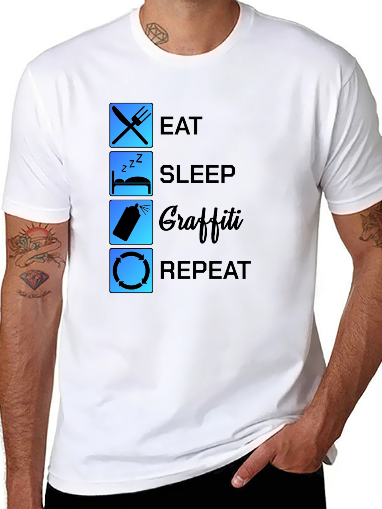 Eat Sleep Graffiti Repeat T-Shirt