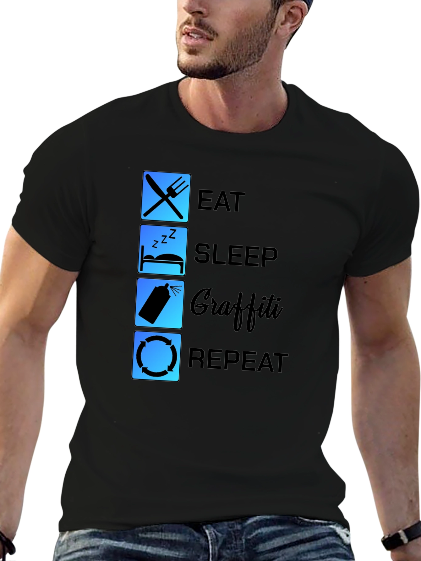 Eat Sleep Graffiti Repeat T-Shirt