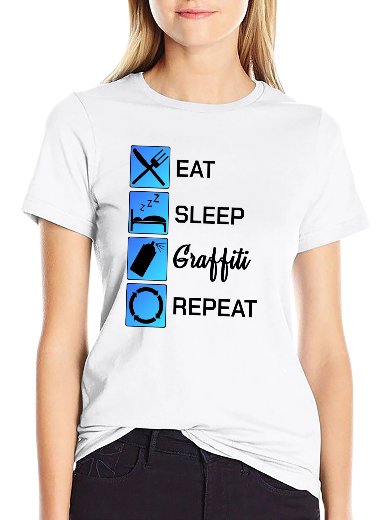 Eat Sleep Graffiti Repeat T-Shirt