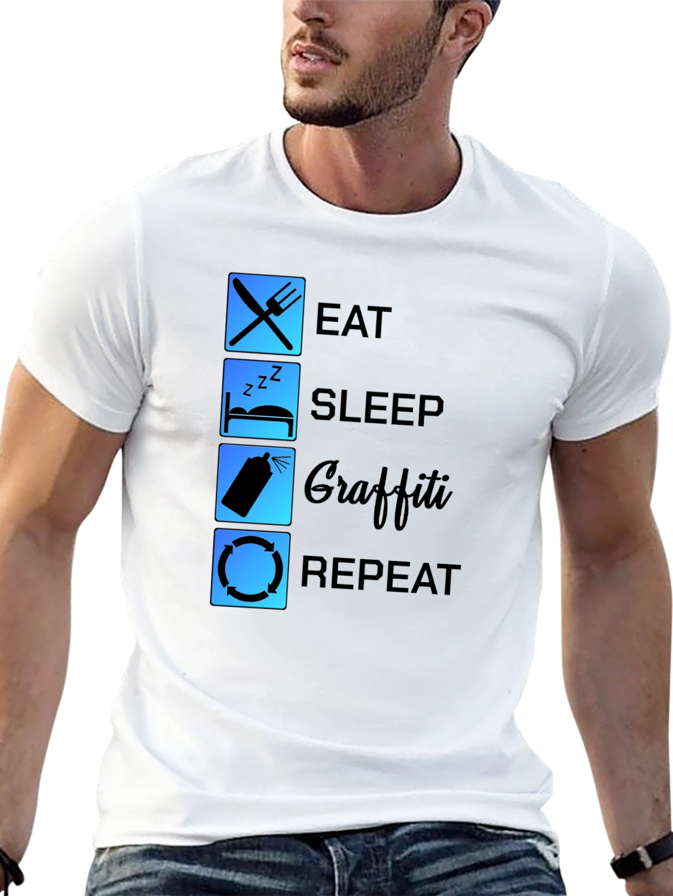 Eat Sleep Graffiti Repeat T-Shirt
