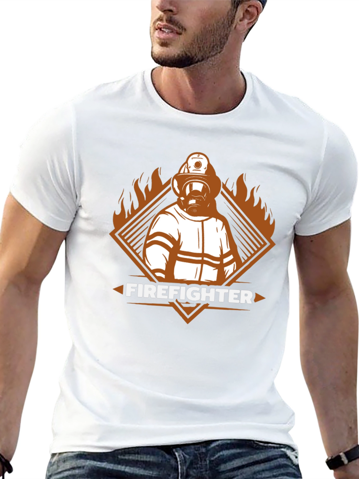 Firefighter Graphic Tee - Heroic Design T-Shirt