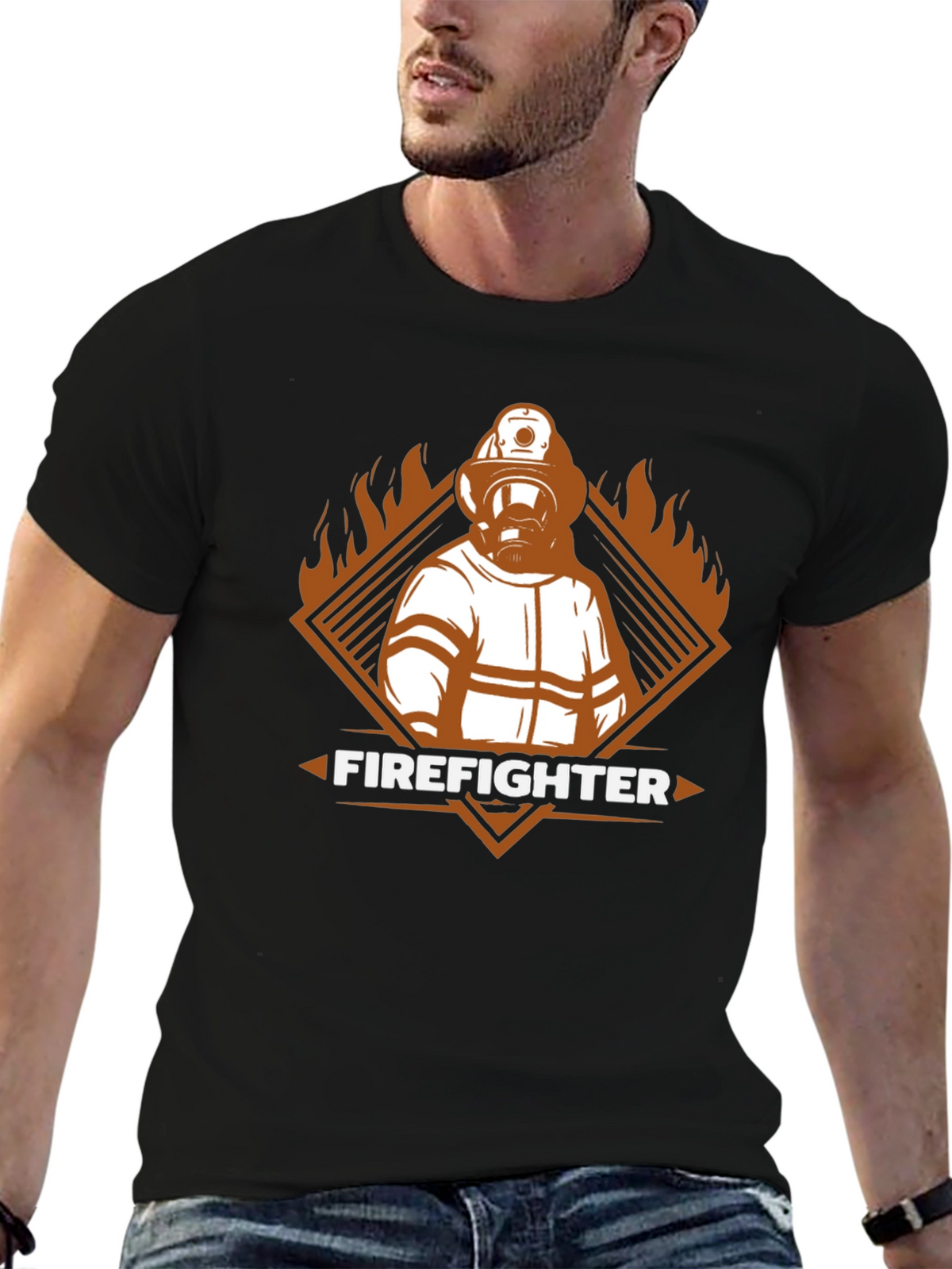 Firefighter Graphic Tee - Heroic Design T-Shirt