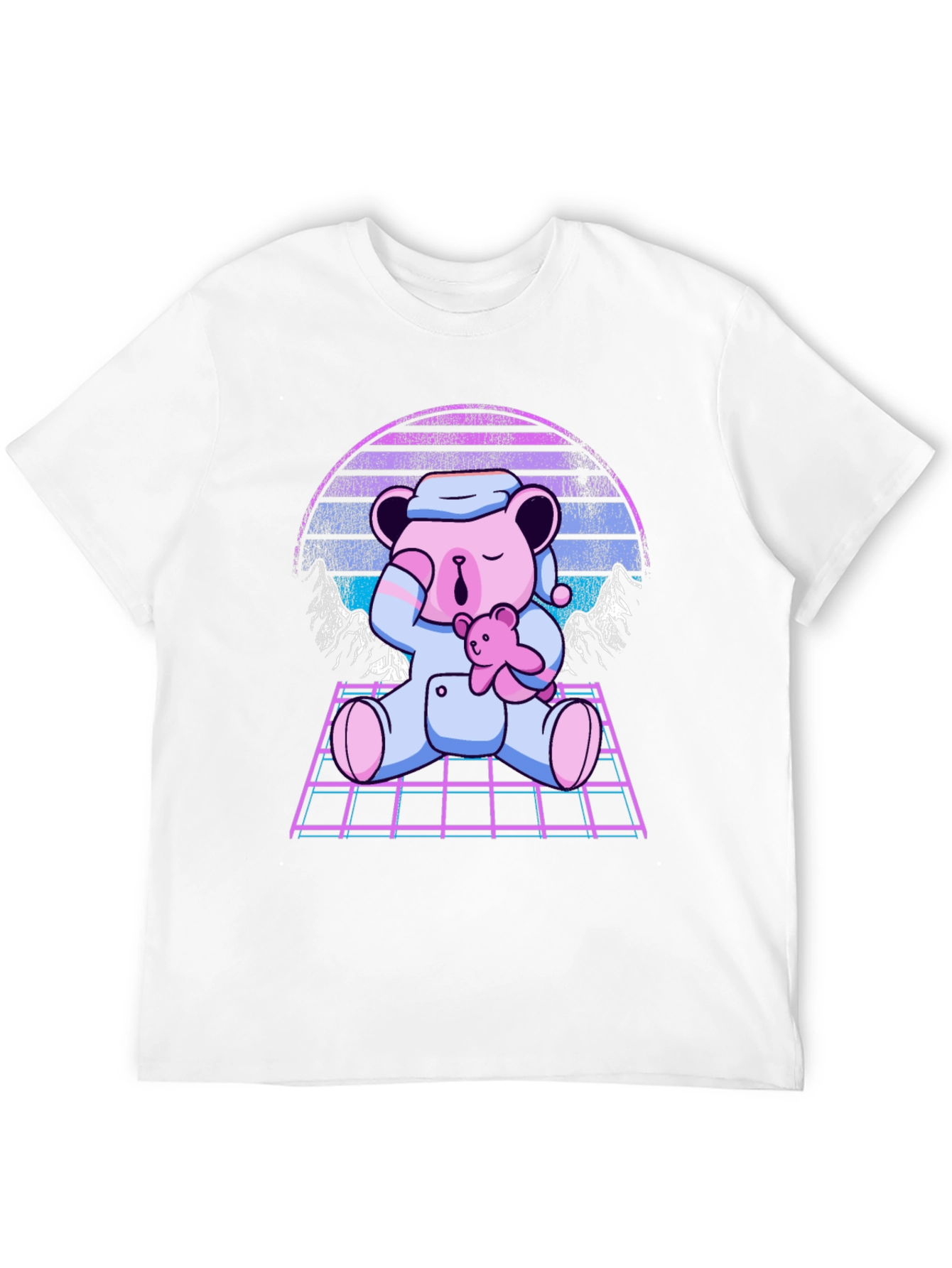 Retro Vaporwave Sleeping Bear T-Shirt