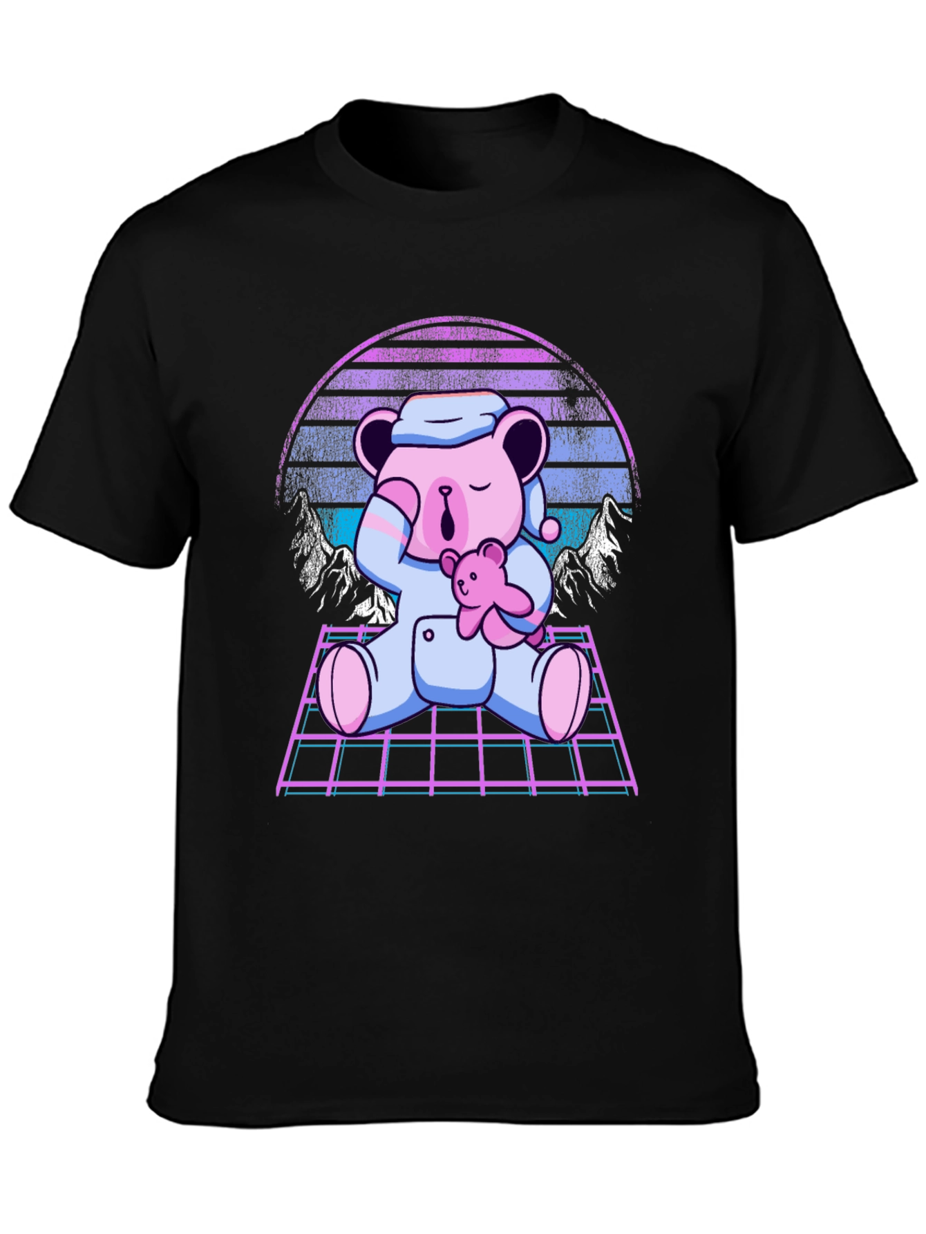 Retro Vaporwave Sleeping Bear T-Shirt