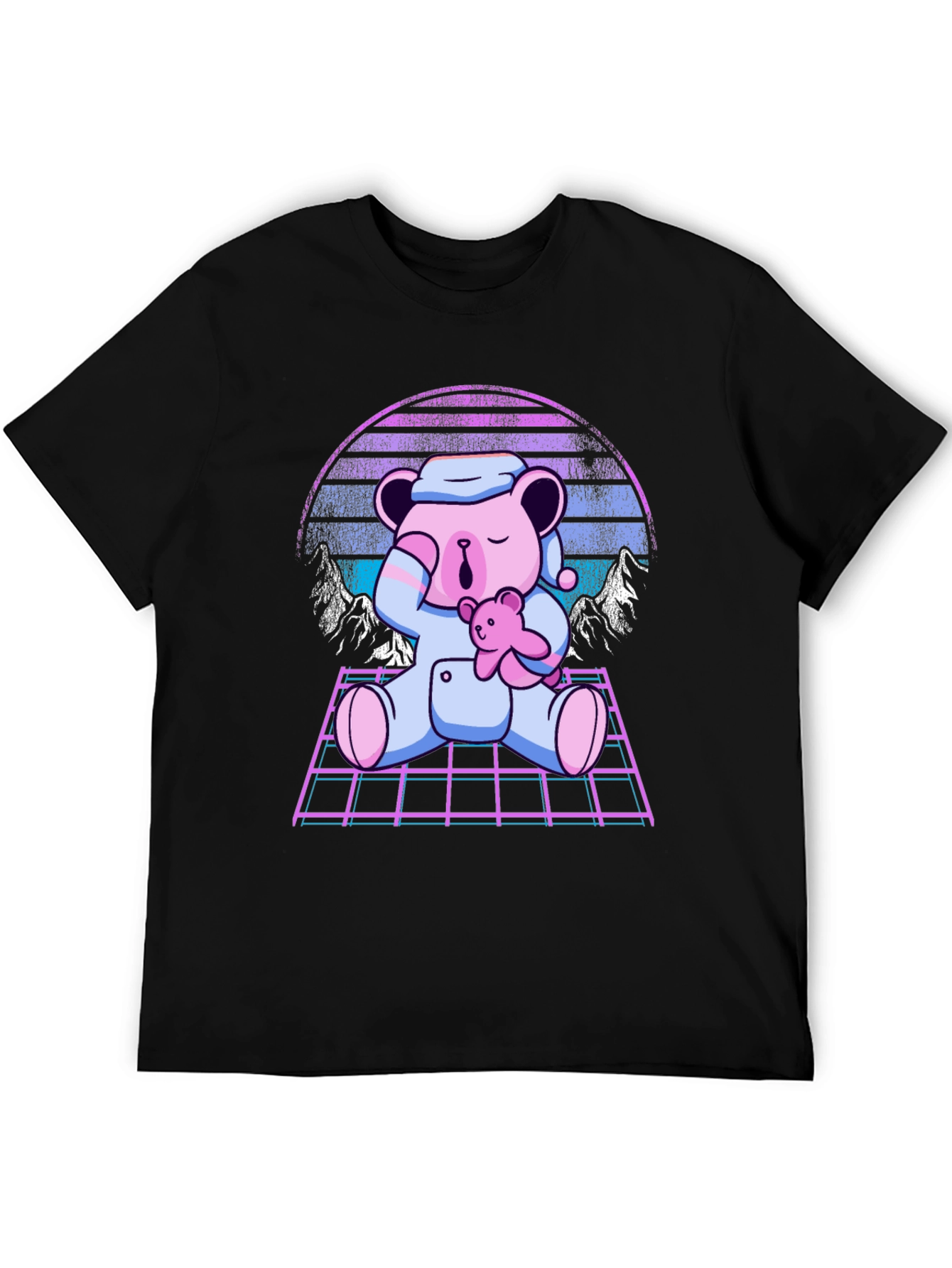 Retro Vaporwave Sleeping Bear T-Shirt