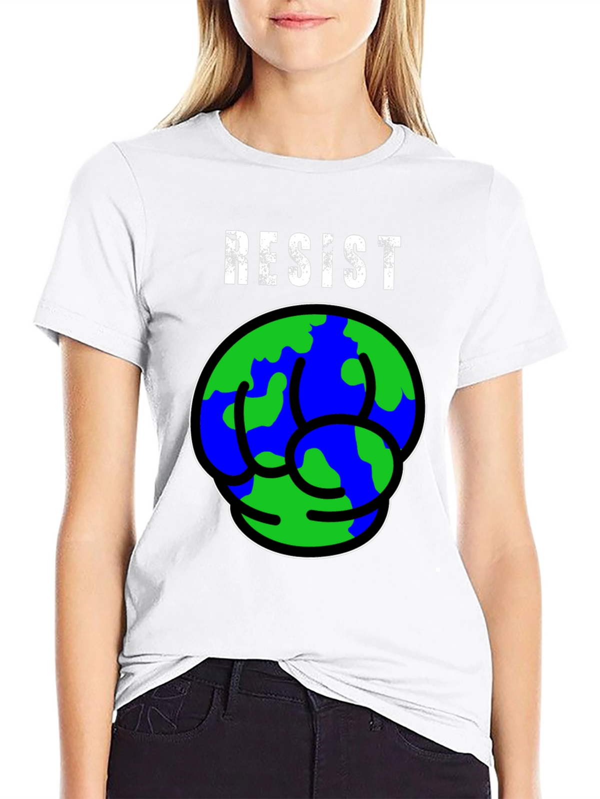 Resist Earth Fist Graphic Tee - Eco-Friendly Activism T-Shirt
