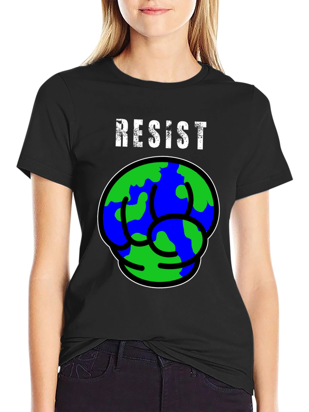 Resist Earth Fist Graphic Tee - Eco-Friendly Activism T-Shirt