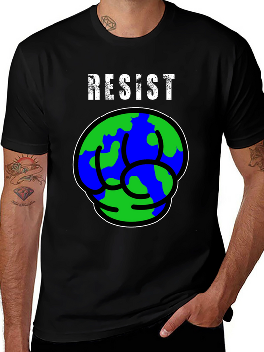 Resist Earth Fist Graphic Tee - Eco-Friendly Activism T-Shirt