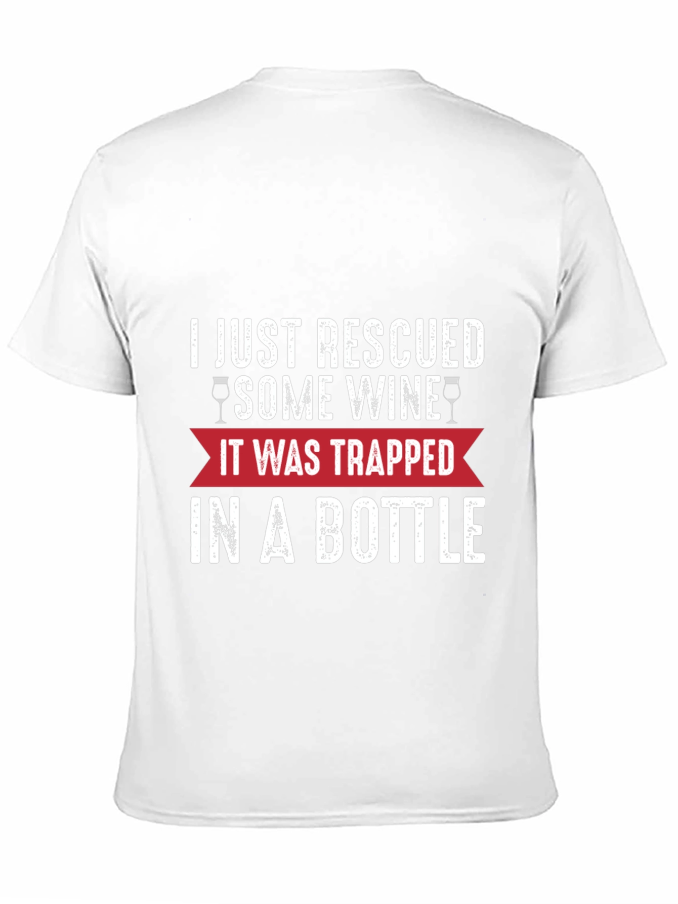 Rescued Wine Graphic Tee - Black Cotton Blend