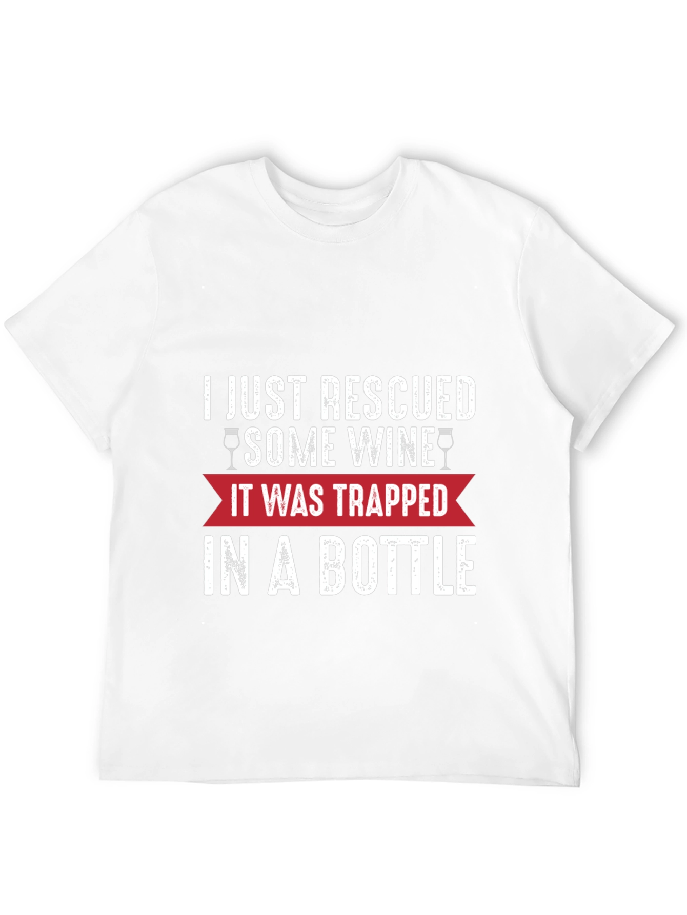 Rescued Wine Graphic Tee - Black Cotton Blend