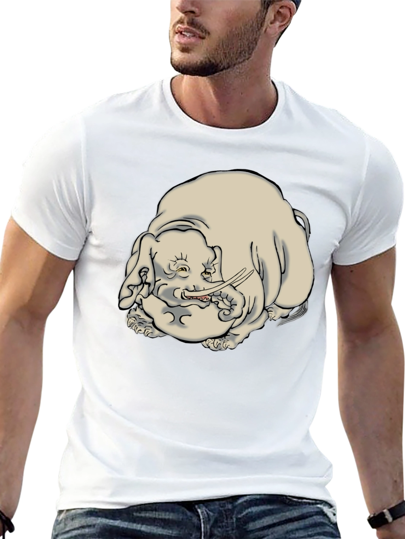 Elephant Graphic Tee - Unique Artistic Design