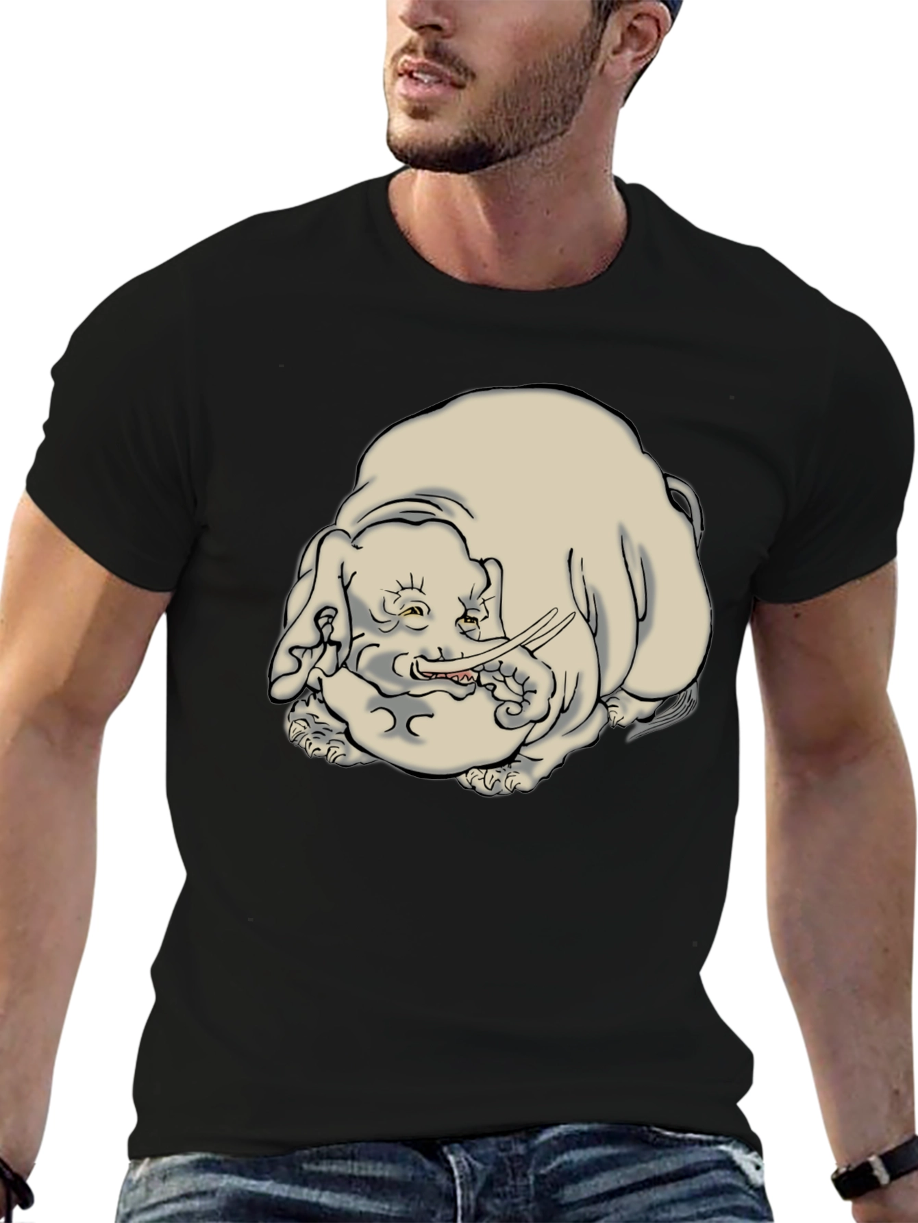 Elephant Graphic Tee - Unique Artistic Design