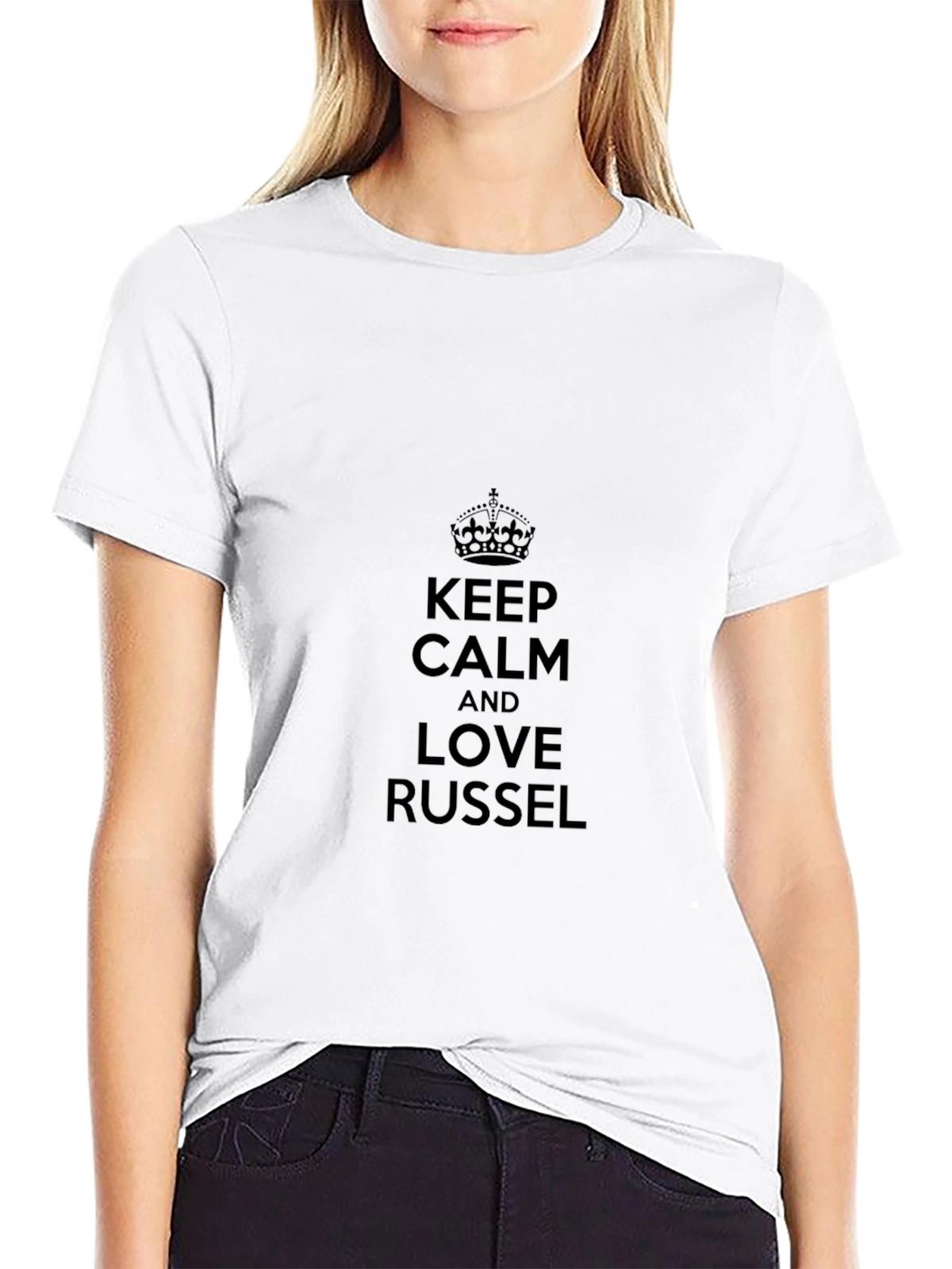 Keep Calm & Love Russel Black Tee
