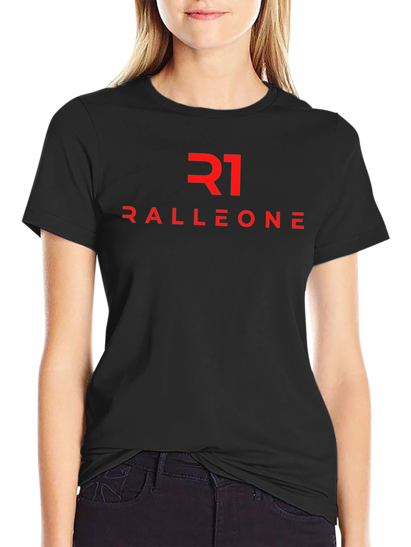Ralleone Graphic Tee - Stylish Black Cotton T-Shirt