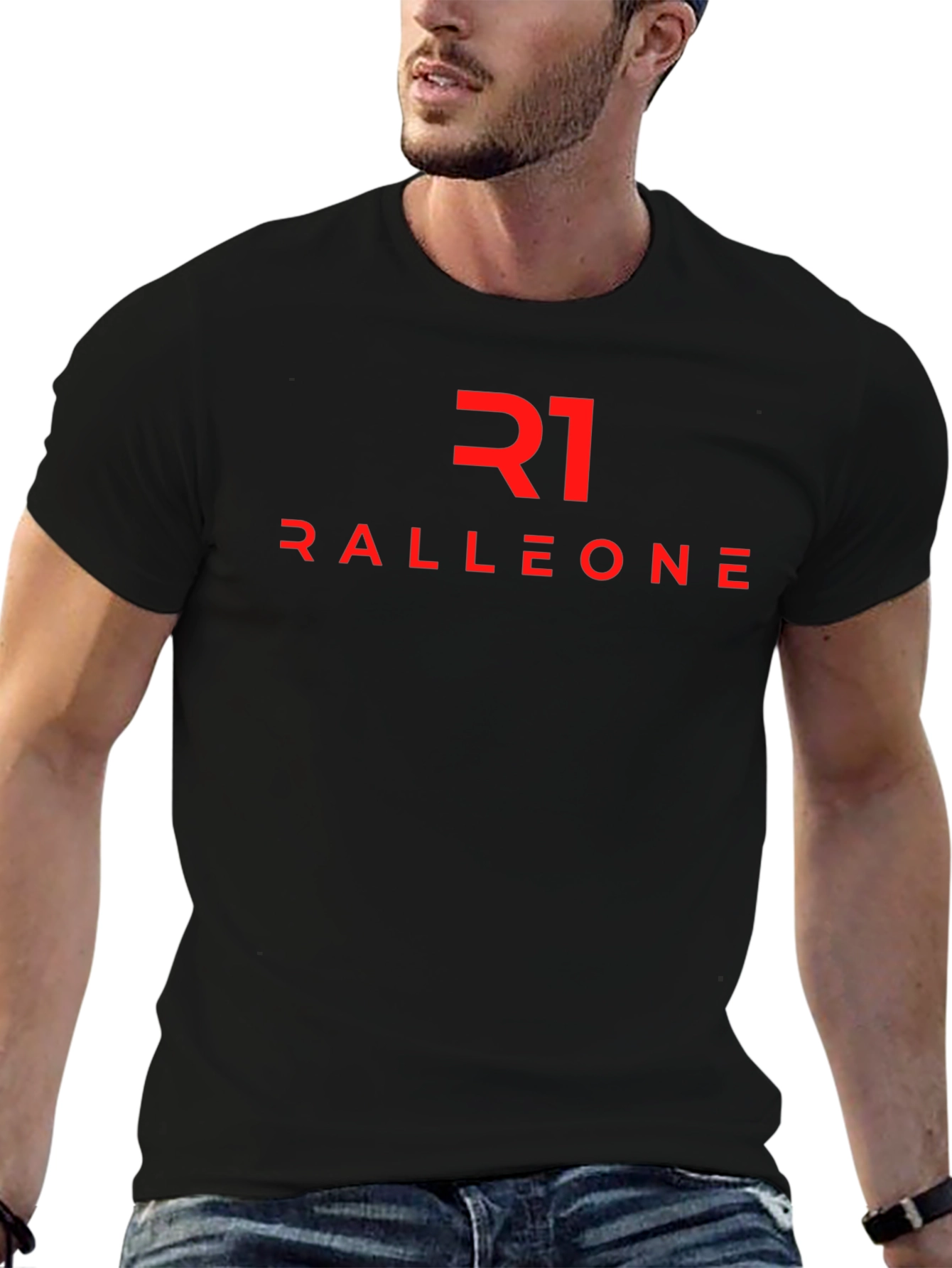 Ralleone Graphic Tee - Stylish Black Cotton T-Shirt