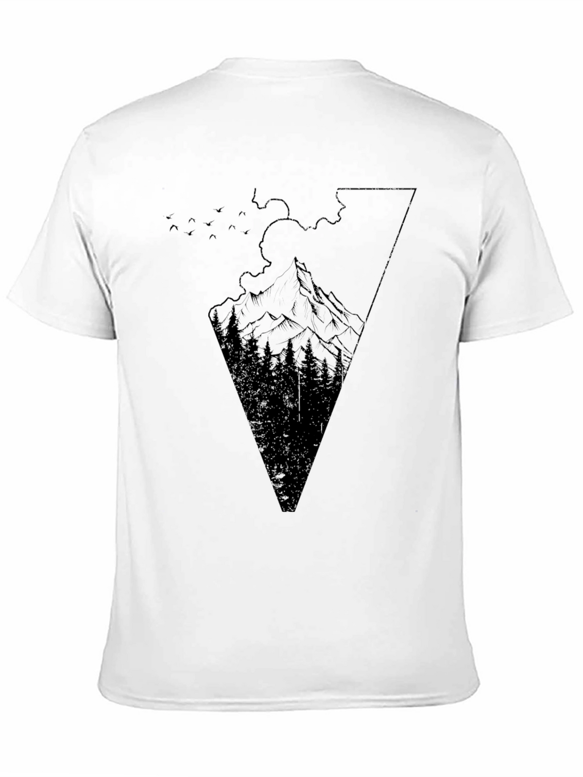 Mountain Graphic Tee - Black Cotton T-Shirt