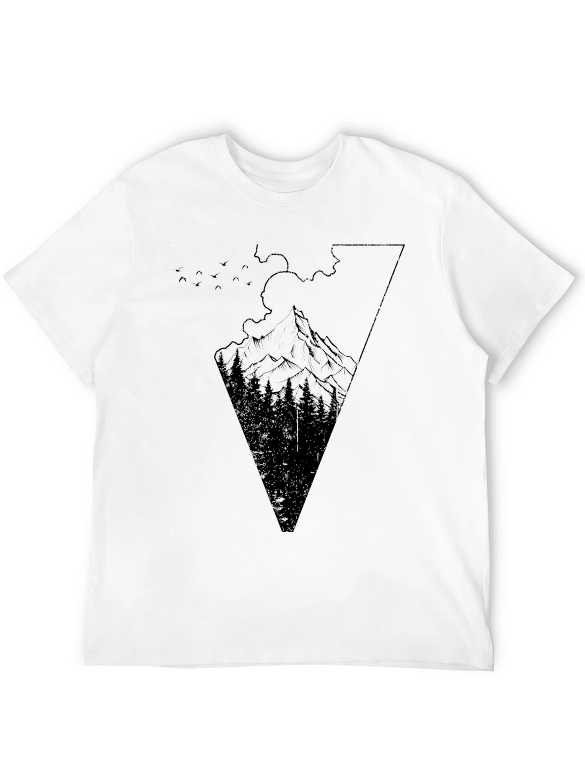 Mountain Graphic Tee - Black Cotton T-Shirt