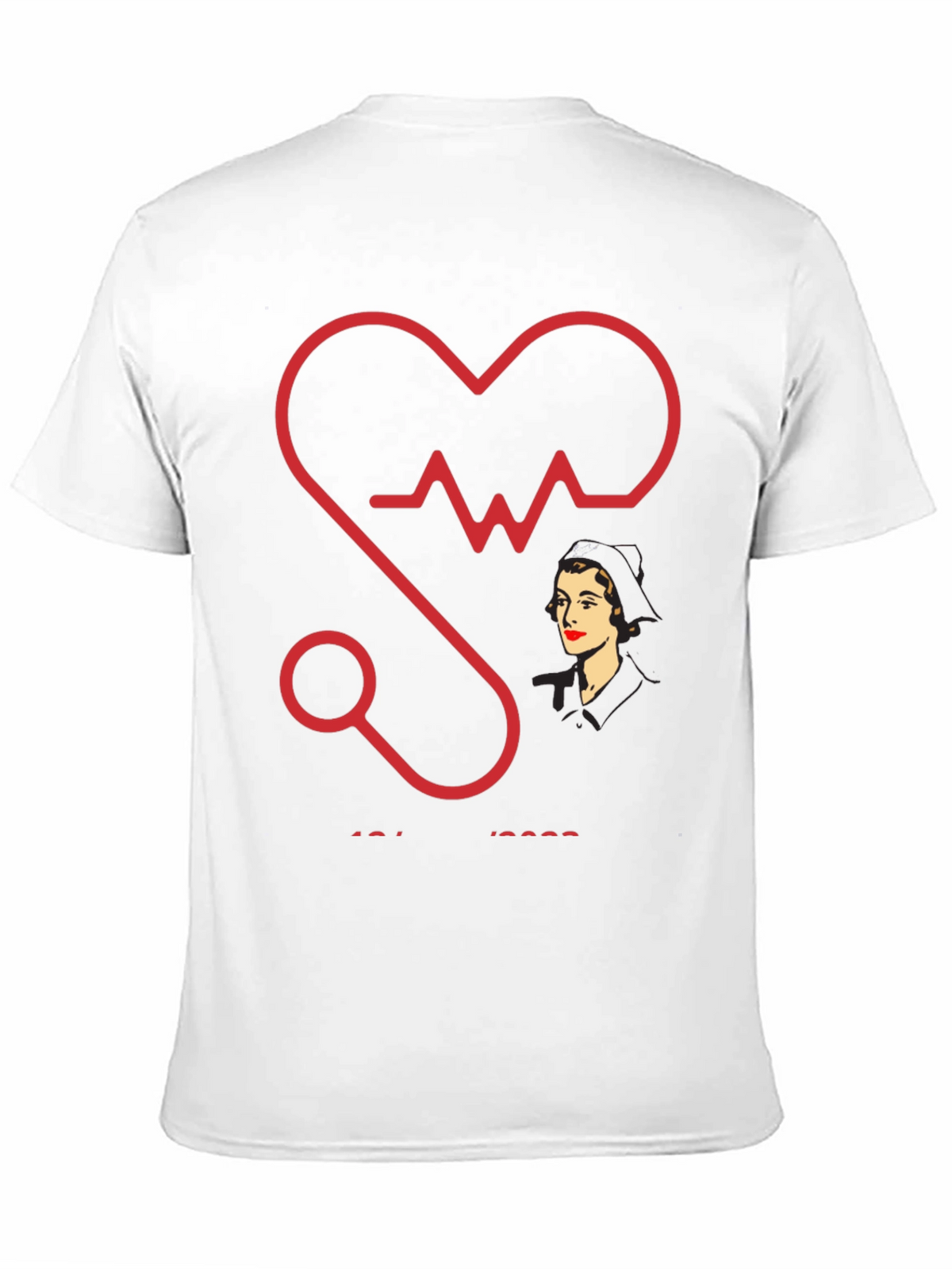 Nurse Heartbeat Stethoscope Graphic T-Shirt