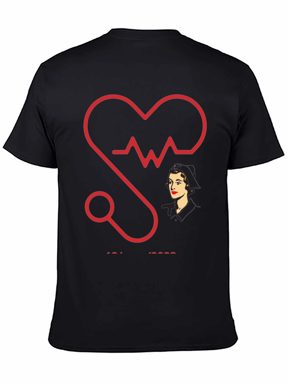 Nurse Heartbeat Stethoscope Graphic T-Shirt