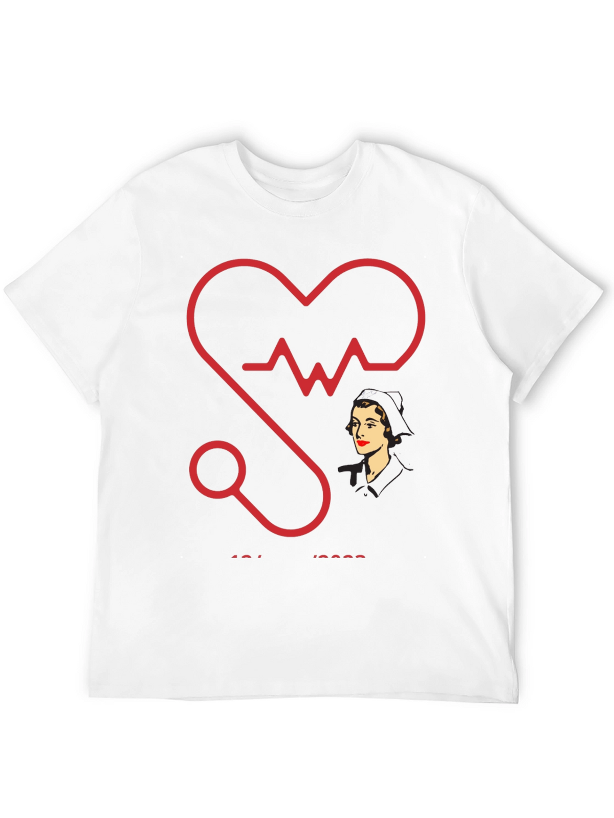 Nurse Heartbeat Stethoscope Graphic T-Shirt