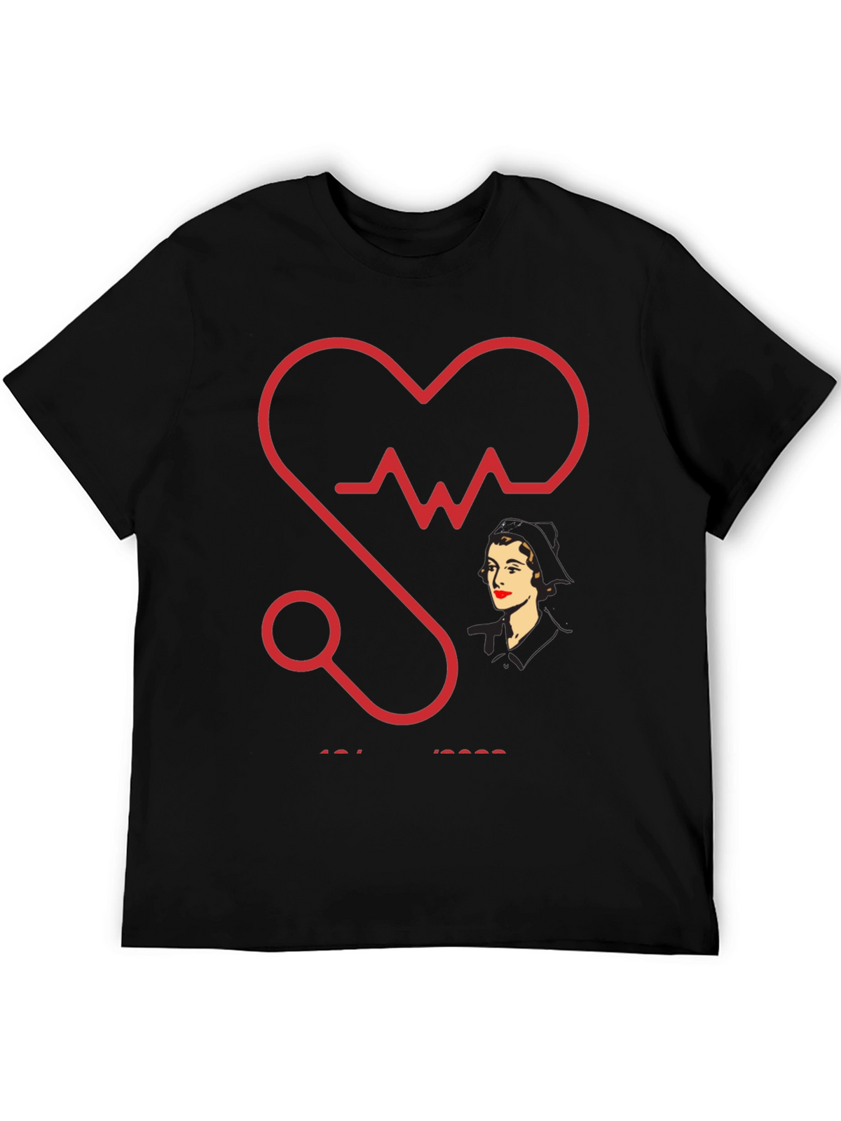Nurse Heartbeat Stethoscope Graphic T-Shirt