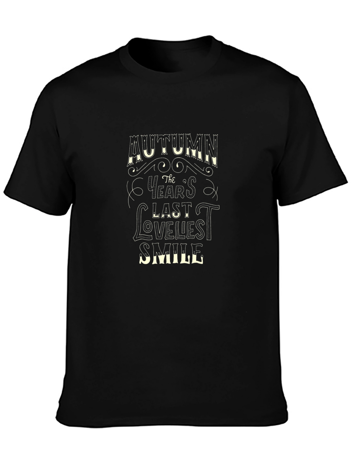 Autumns Last Loveliest Smile Black T-Shirt