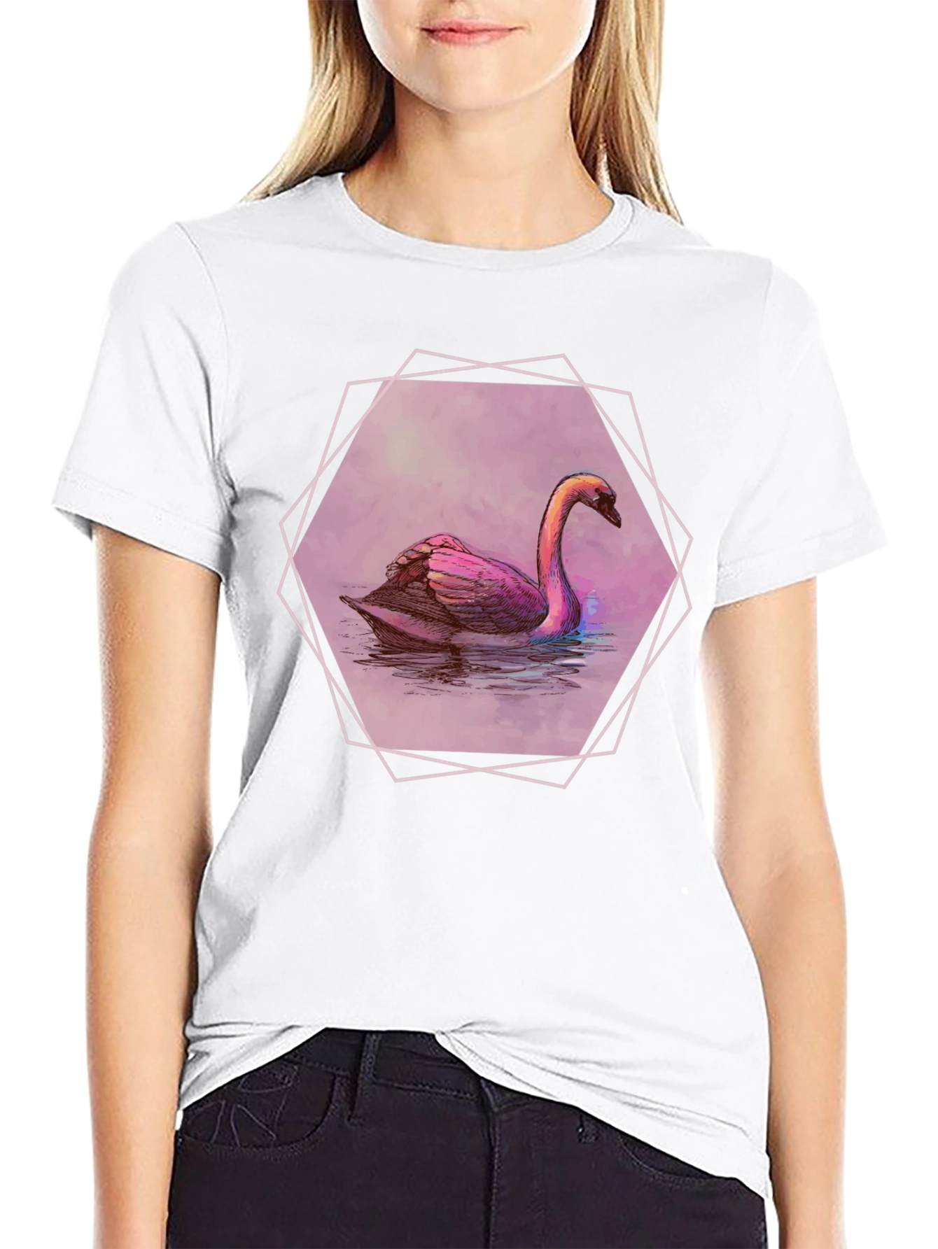 Swan Graphic Tee - Stylish Comfort