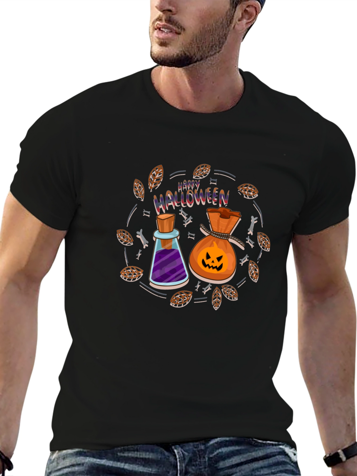 Halloween Themed Graphic T-shirt