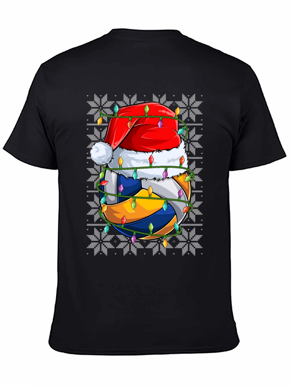 Volleyball Christmas Santa Hat Graphic Tee