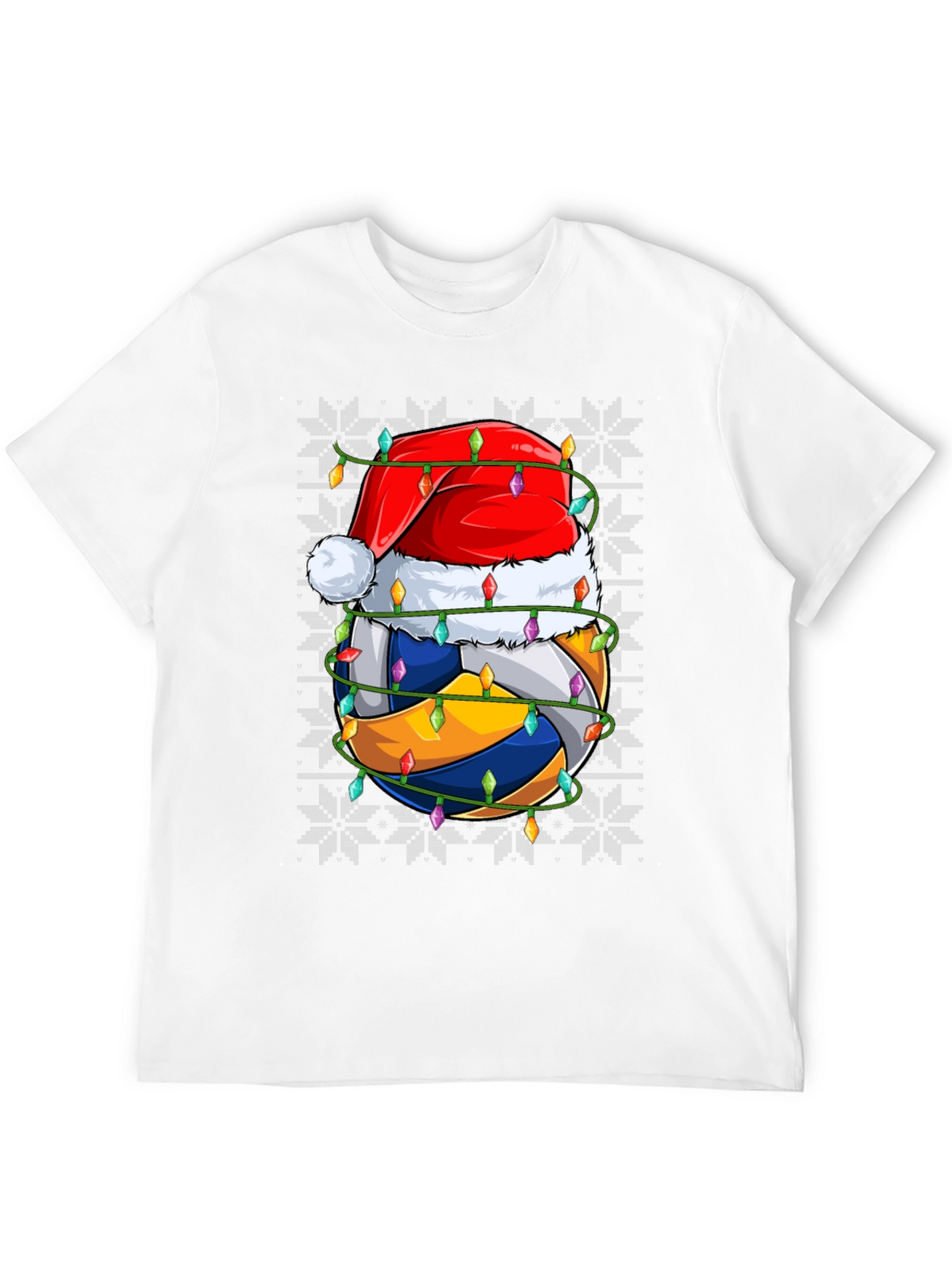 Volleyball Christmas Santa Hat Graphic Tee
