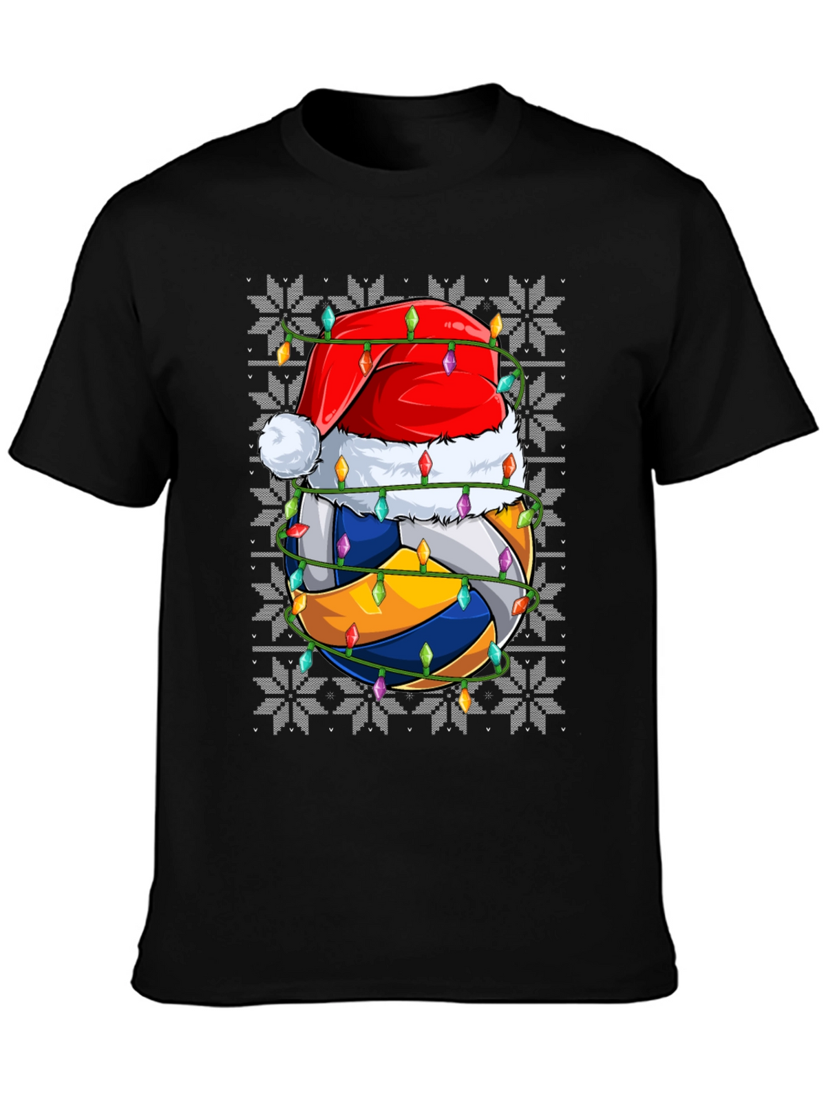 Volleyball Christmas Santa Hat Graphic Tee